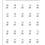 2 Digit Subtraction Worksheets 2 Digit Subtraction No Borrowing 2