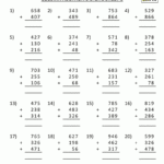 3 Column Addition Worksheets Math Worksheets Printable