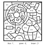Subtraction Color By Number Math Coloring Worksheets 2nd Grade Math