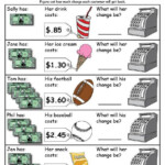 Making Change From 5 00 Worksheets