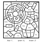 Subtraction Color By Number Food Themed 2nd Grade Math Worksheets
